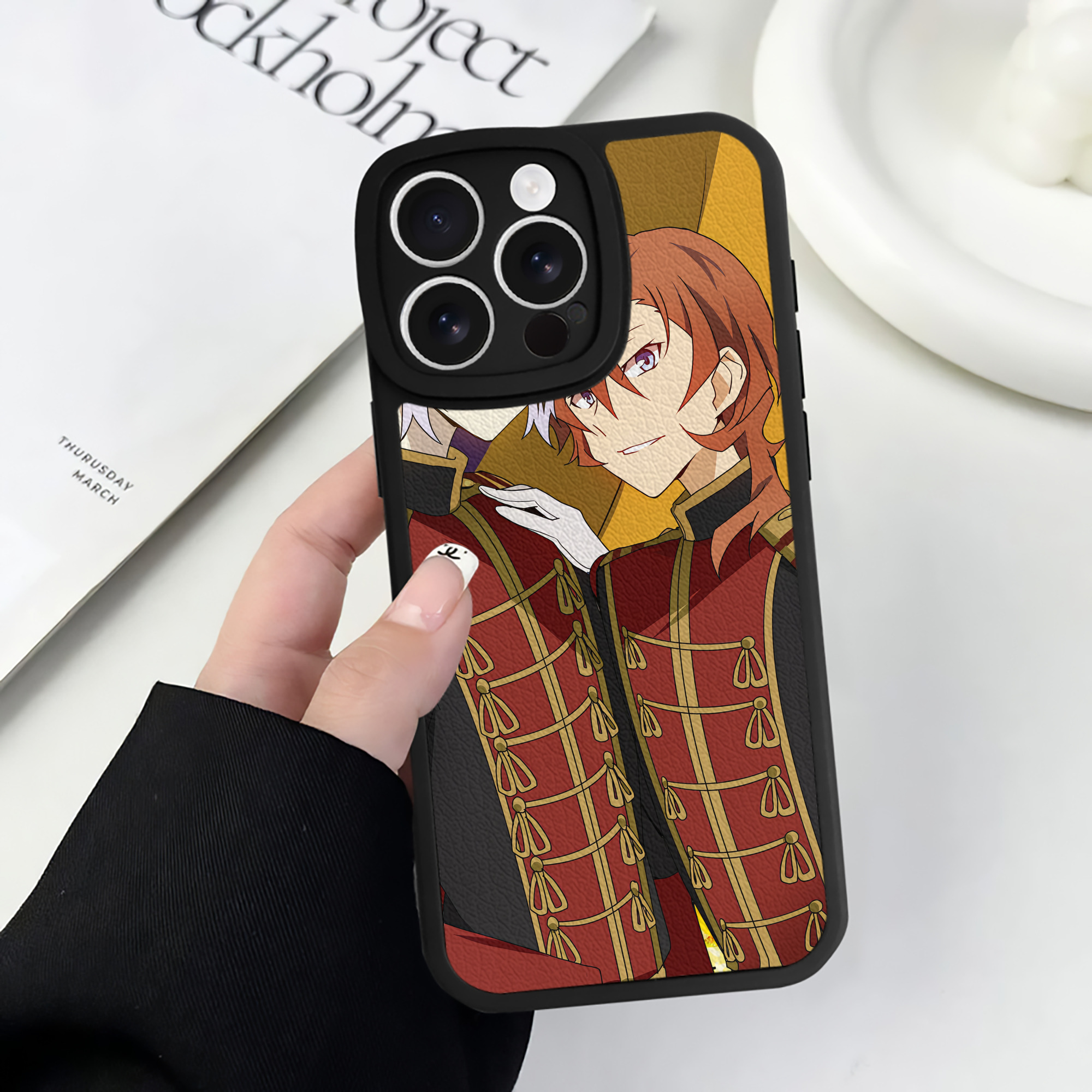 （画像用） 文豪ストレイドッグス Bungo Stray Dogs 【iPhone 16シリーズ対応】シリコンスマホケース（レザー調） 材質：シリコン
